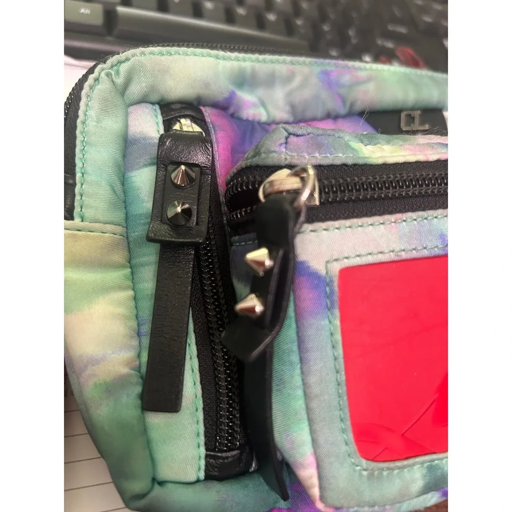 Christian Louboutin‎ Loubilab Tie Dye Nylon Crossbody Belt Bag Red Logo #838